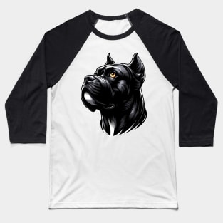 Stunning and Cool Cane Corso Monochrome and Gold Portrait for Father's Day Baseball T-Shirt